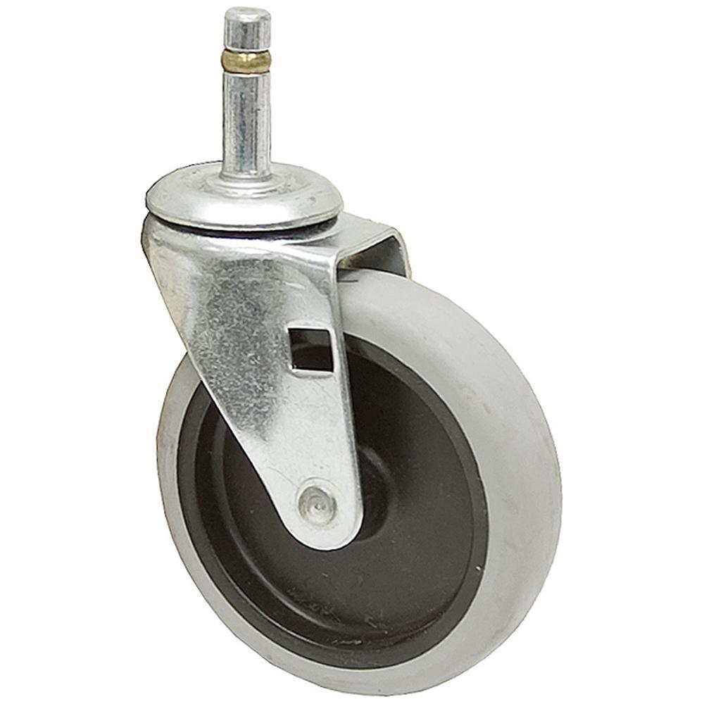 Swivel 3 caster grey DynaTred TPR wheel 7/16 x 1-3/8 grip stem ...